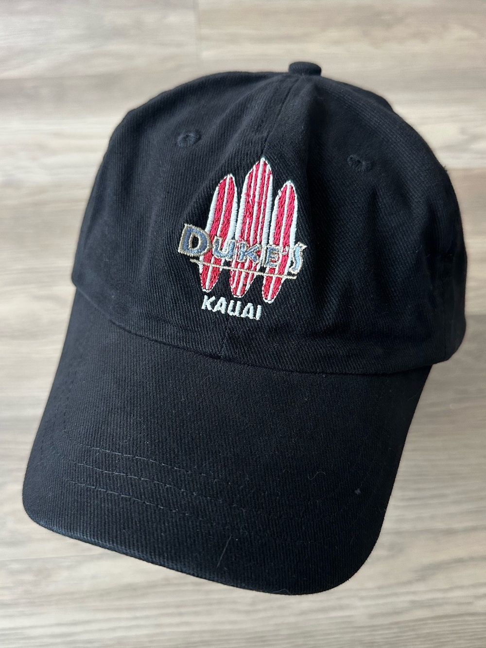 Duke’s Kauai Black Corduroy Embroidered Surfboard Baseball Cap
